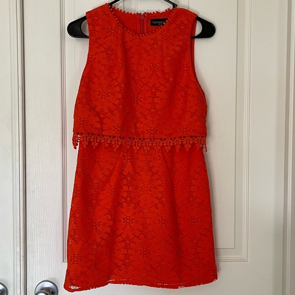 Topshop petite orange lace dress - Picture 1 of 5